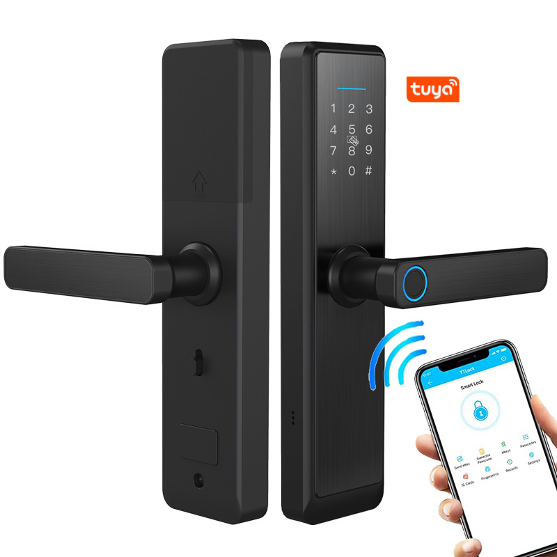 Intelligent Resort Apartment mobile control keyless biometric electronic ttlock tuya wifi digital fingerprint smart door lock