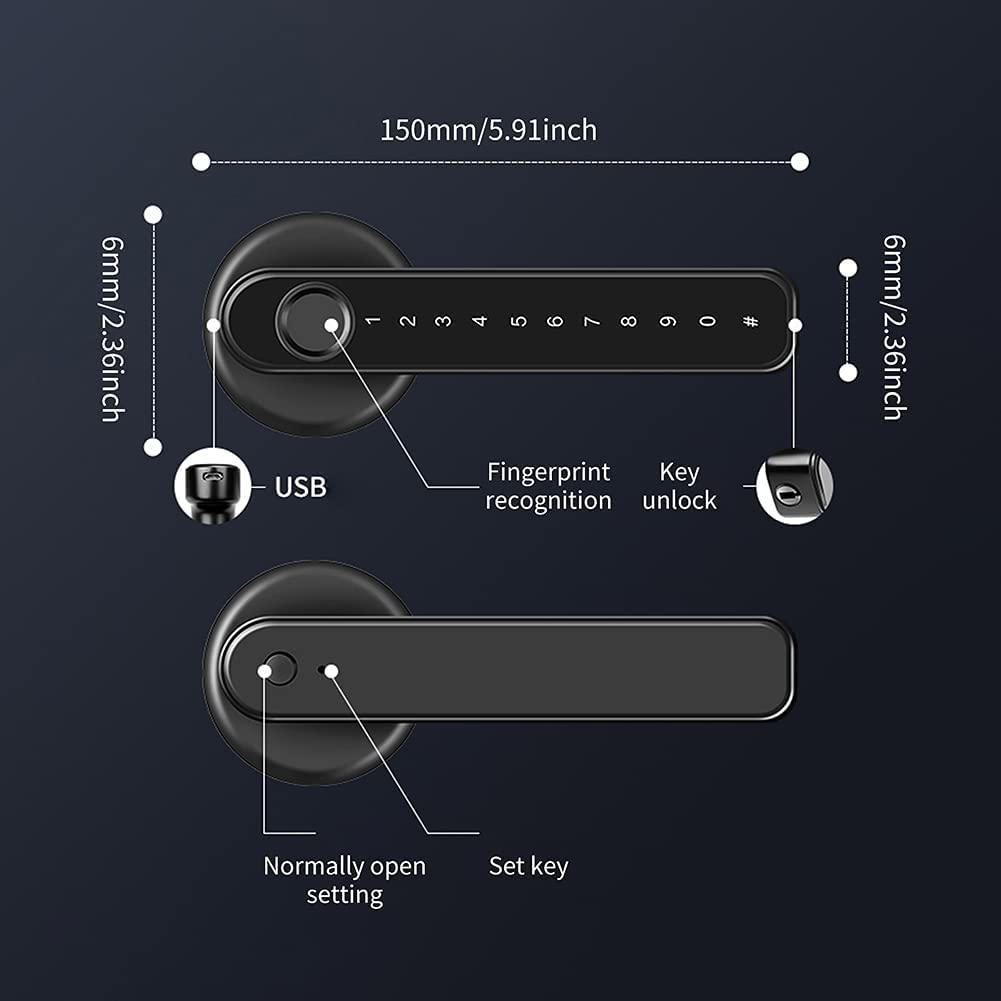 BLE TTlock App inteligente entry biometric digital Bedroom Gate handle Tuya smart password finger print code room home door lock