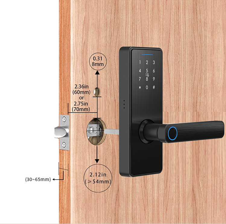 Cerradura intelige Waterproof Tuya Biometric Fingerprint Security Intelligent Smart WiFi APP Password Electronic Door Lock