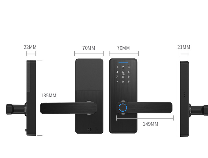 Cerradura intelige Waterproof Tuya Biometric Fingerprint Security Intelligent Smart WiFi APP Password Electronic Door Lock