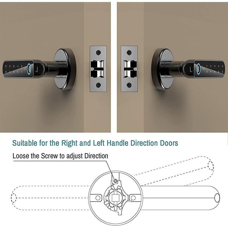 Senleean TTLock APP Smart Control Fingerprint Lock Biometric Code Door Lock With Mechanical Key for Home Office