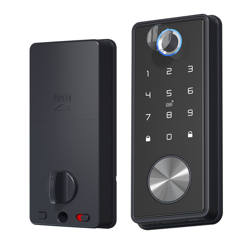 Classic Black Fingerprint Deadbolt Code Door Lock Ttlock APP Keypad Combination Smart Electronic Home Lock