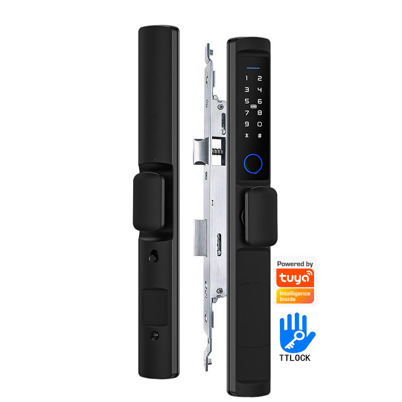 High Security Ttlock App Wifi Gateway Control Electronic Smart Fingerprint Keyless Sliding Aluminum swing code Door Lock