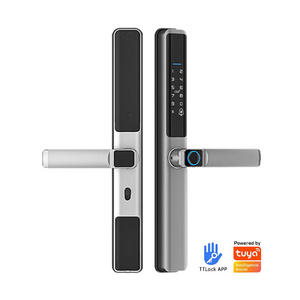 High Security Waterproof Digital Tuya Wifi Sliding Lock Smart Fingerprint Aluminum swing Intelligent Door Lock