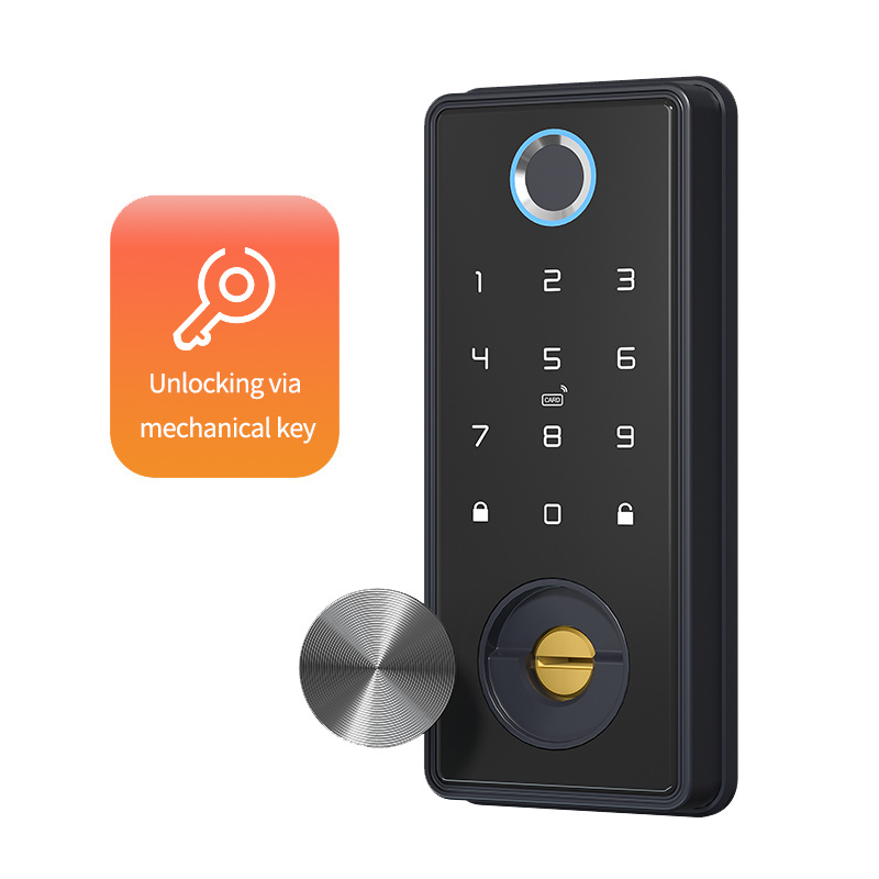 Senleean Tuya Blue tooth Smart Deadbolt Door Lock With Fingerprint Password Card Key APP Remote Control Unlock For Home