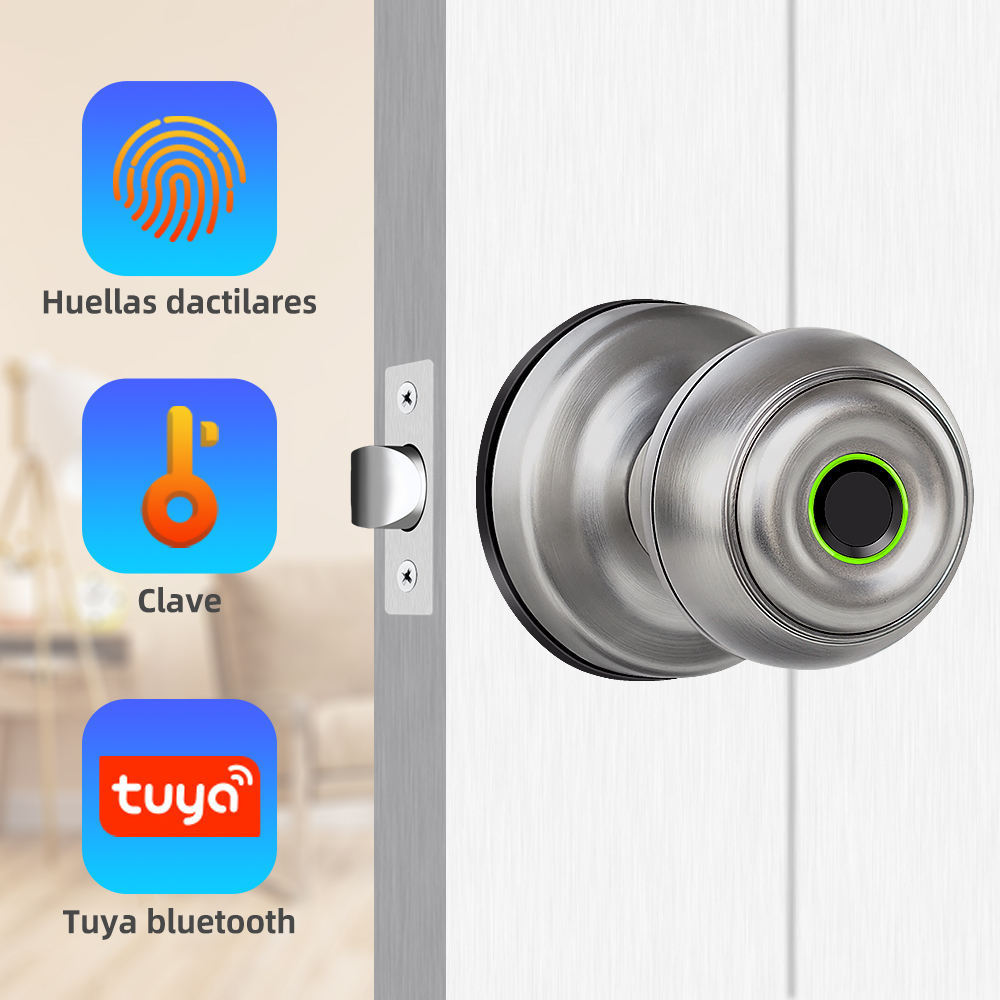 High Security Blue Tooth Front Door Lock Fingerprint Scanner Intelligent Fingerprint Door knob with App Control