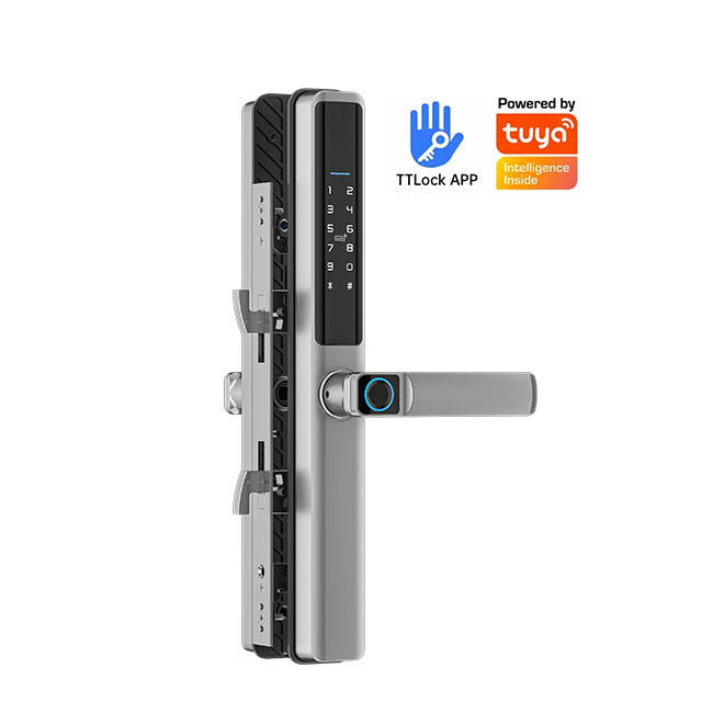 Outside Waterproof Tuya Wifi App Smart DoorLock Fingerprint TTlock Electronic swing lock Digital Sliding Glass Handle Smart Lock