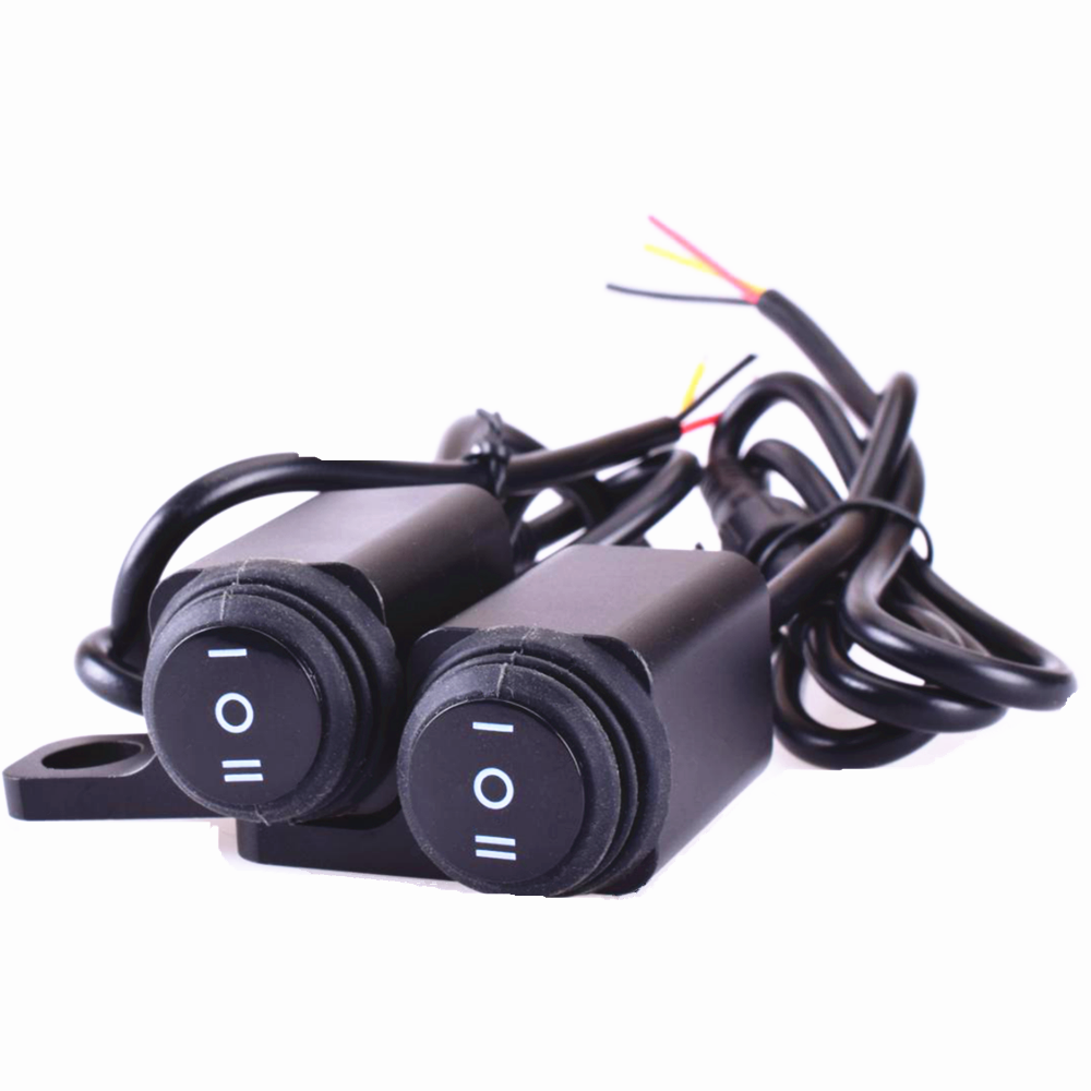 Fog Spot Light On/Off Switch Headlight Aluminium Alloy Light Switch 12V Waterproof Motorcycle Handlebar Button