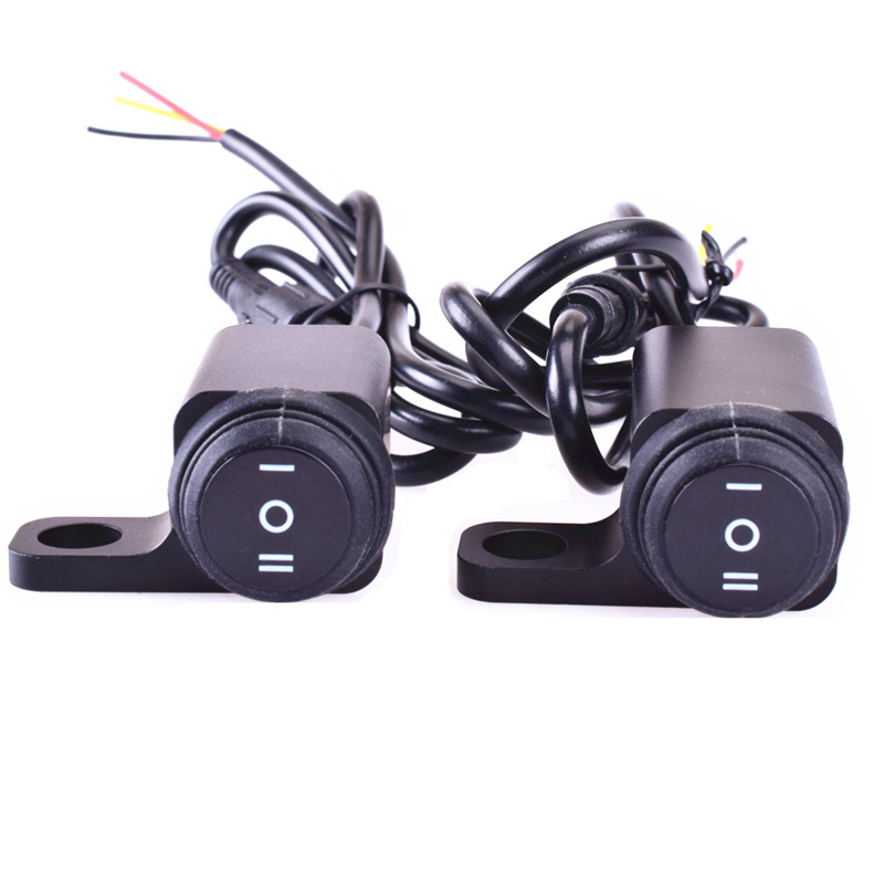 Senlo IP68 Motorcycle Switches 12V Handlebar Button LED Indicator Switch Spotlight Power On Off Switch for ATV UTV Scooter