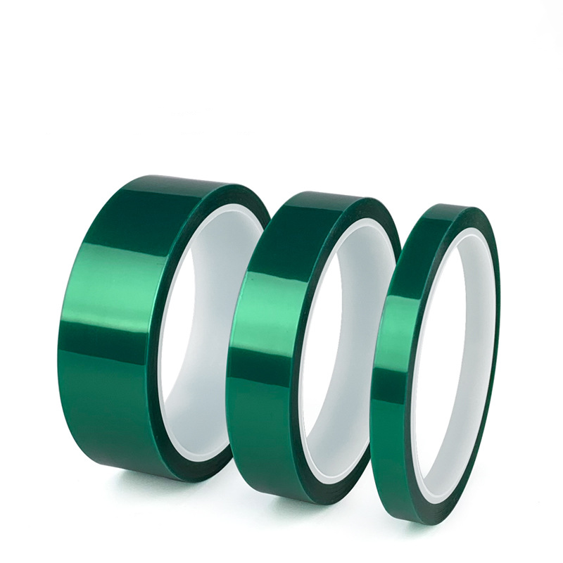 3Inch 60 Meter Custom Or Standard Waterproof Adhesive High Temperature Silicone Green PET Polyester Tape