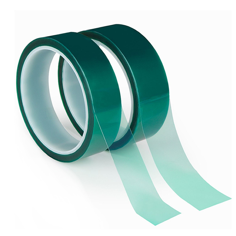 3Inch 60 Meter Custom Or Standard Waterproof Adhesive High Temperature Silicone Green PET Polyester Tape