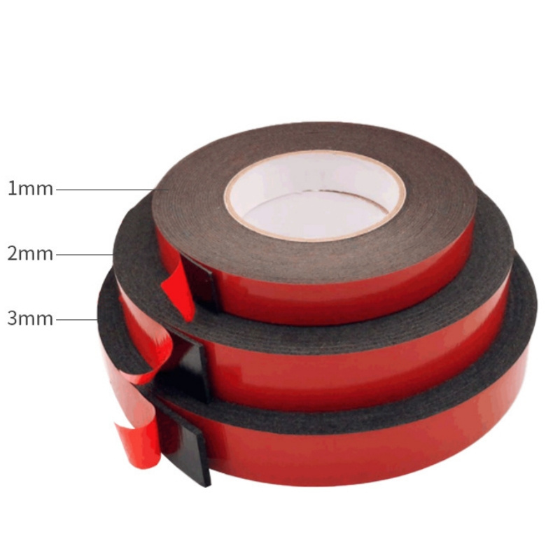 Custom Automotive Foam Tape Waterproof Sealant Hook Glue Red Film Black PE Foam Double Sided Tape