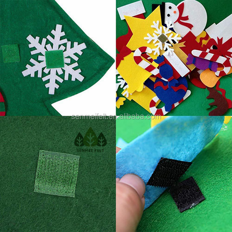 2023 Christmas Decoration kid xmas gift felt Christmas tree with 25 pcs ornaments DIY wall hanging felt xmas tree