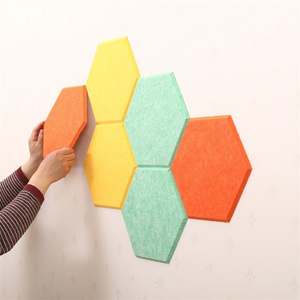 Wall Decoration 8pcs Hexagon Felt Wall Decor Stickers Notice Message Bulletin Boards with Push Pins