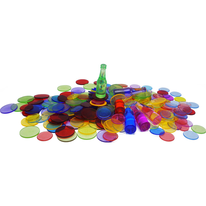 Plastic Poker Chips Colorful Bingo Chips 24*2mm Blank Counting Chips or Adults Kids Poker Game Counters Learning