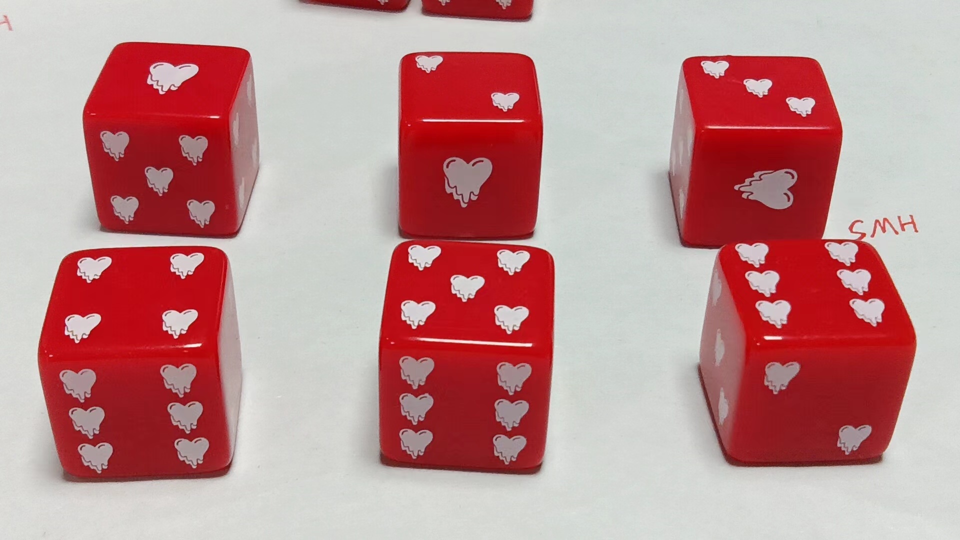 Small batch custom advertising dice 16mm 18MM 20MM 25MM DIE 6 side printing carved dice white cube promotion small gift