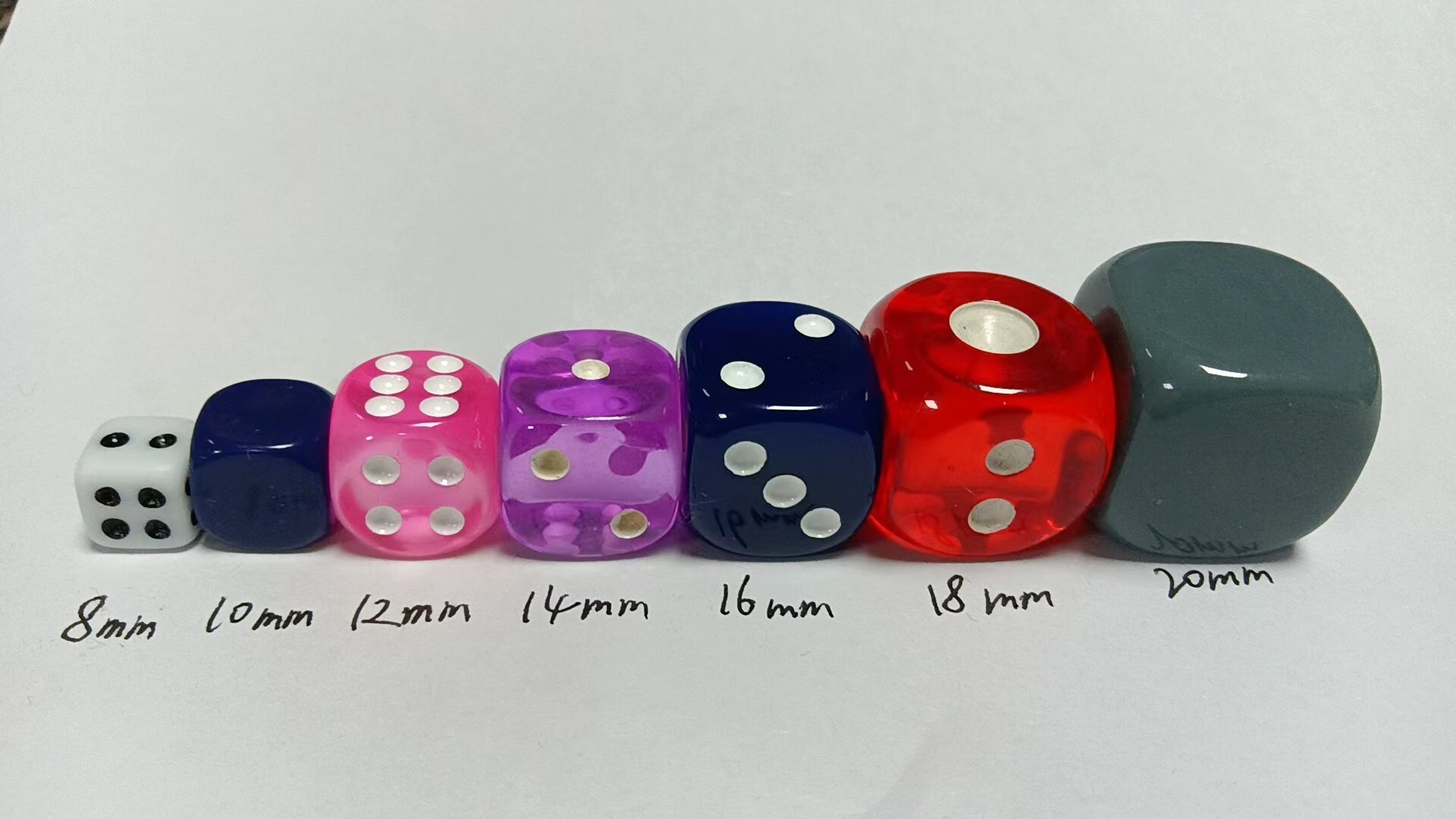 Small batch custom advertising dice 16mm 18MM 20MM 25MM DIE 6 side printing carved dice white cube promotion small gift