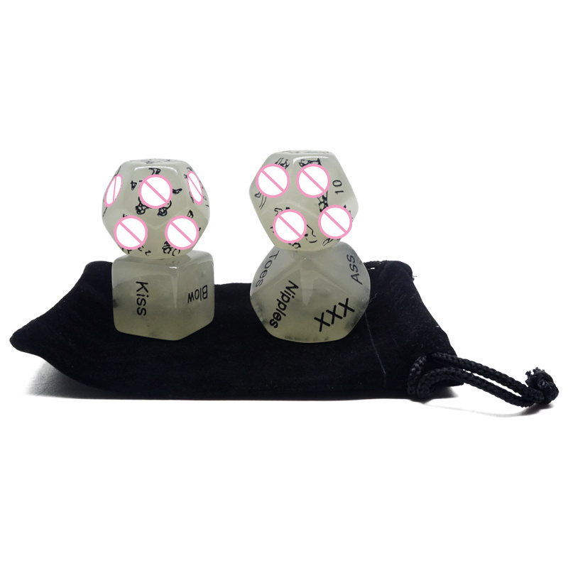 Glow In The dark With Velvet Bag Acrylic Adult Game Love Sexy Dice