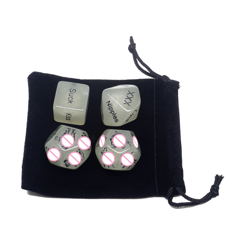 Glow In The dark With Velvet Bag Acrylic Adult Game Love Sexy Dice