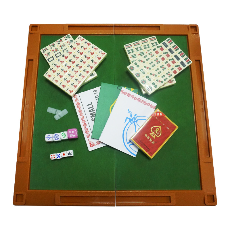 READY STOCK 4 Players Chinese Travel Kit Mini Mahjong Set 6 IN 1 Come With Table Portable Mahjong Set 144tiles