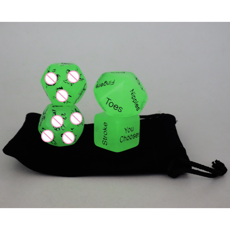 Glow In The dark With Velvet Bag Acrylic Adult Game Love Sexy Dice