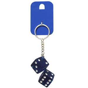 OEM Creative Key Holder twice Dice Keychain custom Novelty Key Ring for Handbag Bag Backpack Purse Charm