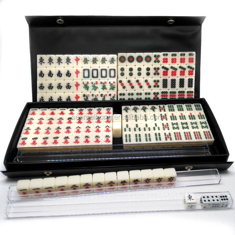 Custom Multi-color Mini Traveling Mahjong Tiles Set With Case