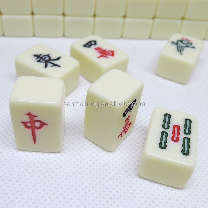 Ivory 2.0CM Mini 144 Mahjong Tiles Set Chinese Traditional Mahjong Set