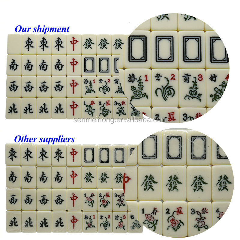 Suitable for Family Party Games Portable Travel Entertainment 2.0cm Solid Mini Engraving Chinese Mahjong Tiles