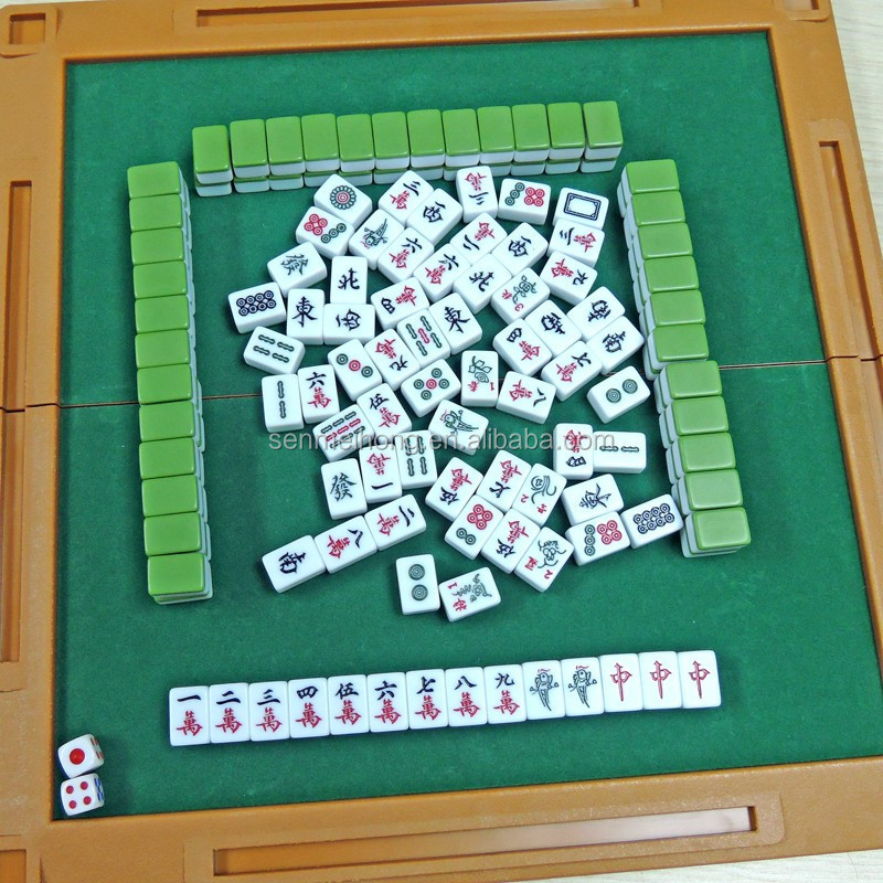 Custom Multi-color Mini Traveling Mahjong Tiles Set With Case