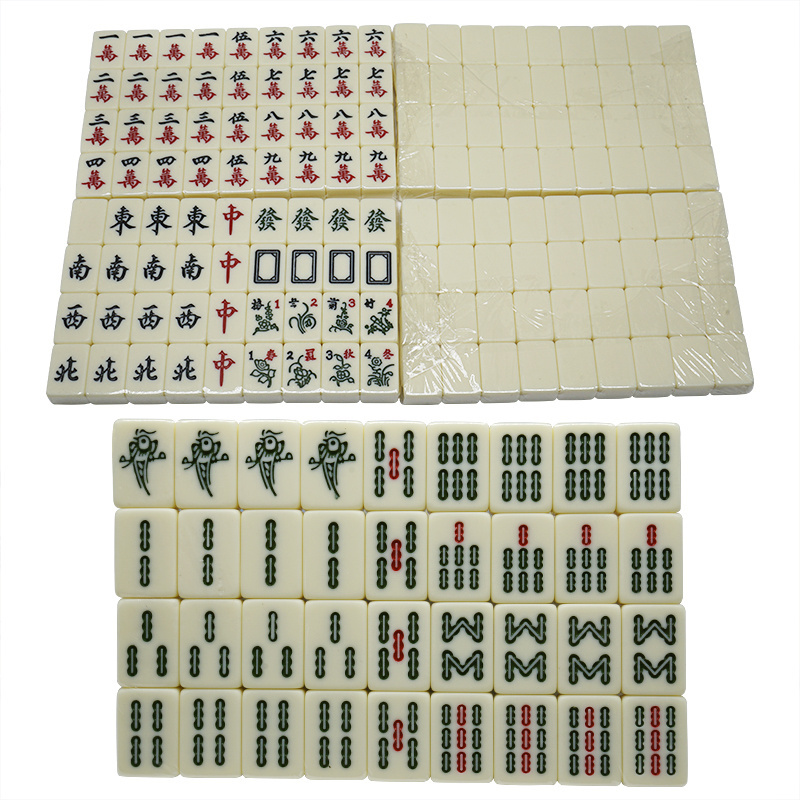 Melamine 20 mm Chinese Mahjong ivory color  Manufacture Custom High Quality Travel Acrylic Mahjong Set