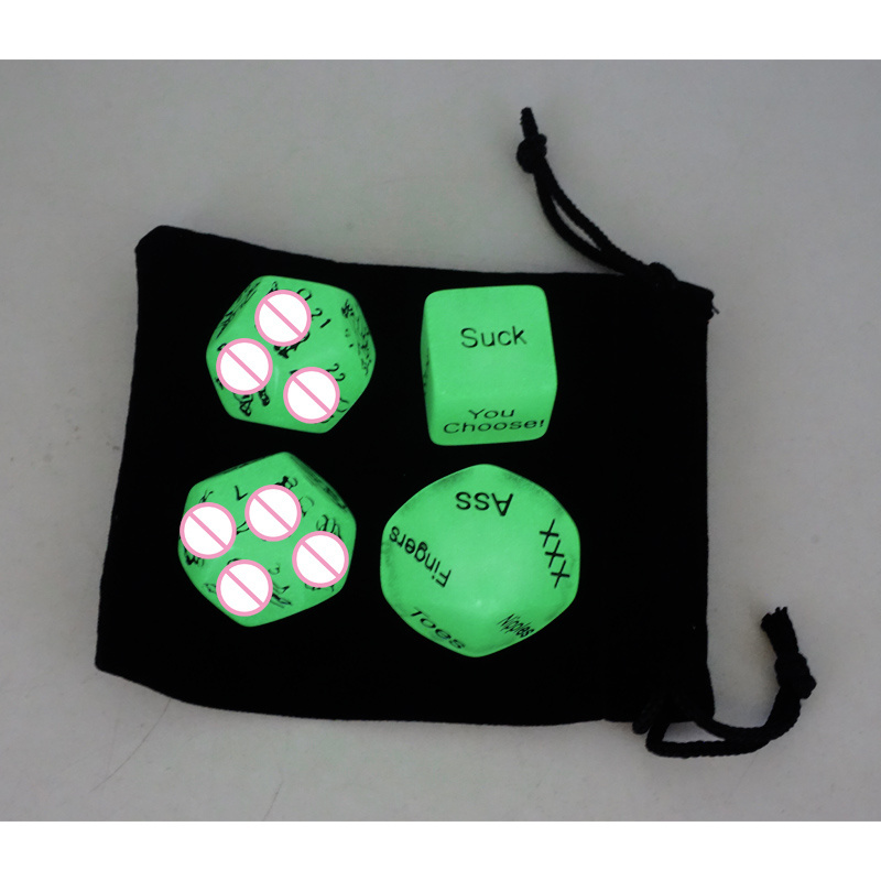 Glow In The dark With Velvet Bag Acrylic Adult Game Love Sexy Dice