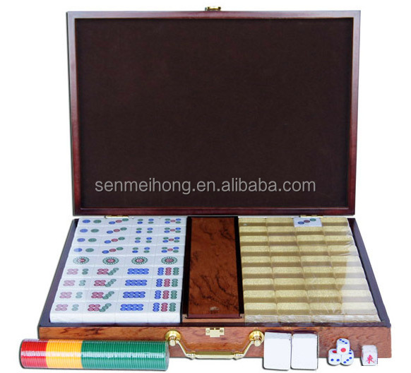 Factory custom Promotion Gift / Traveling engraved mahjong set