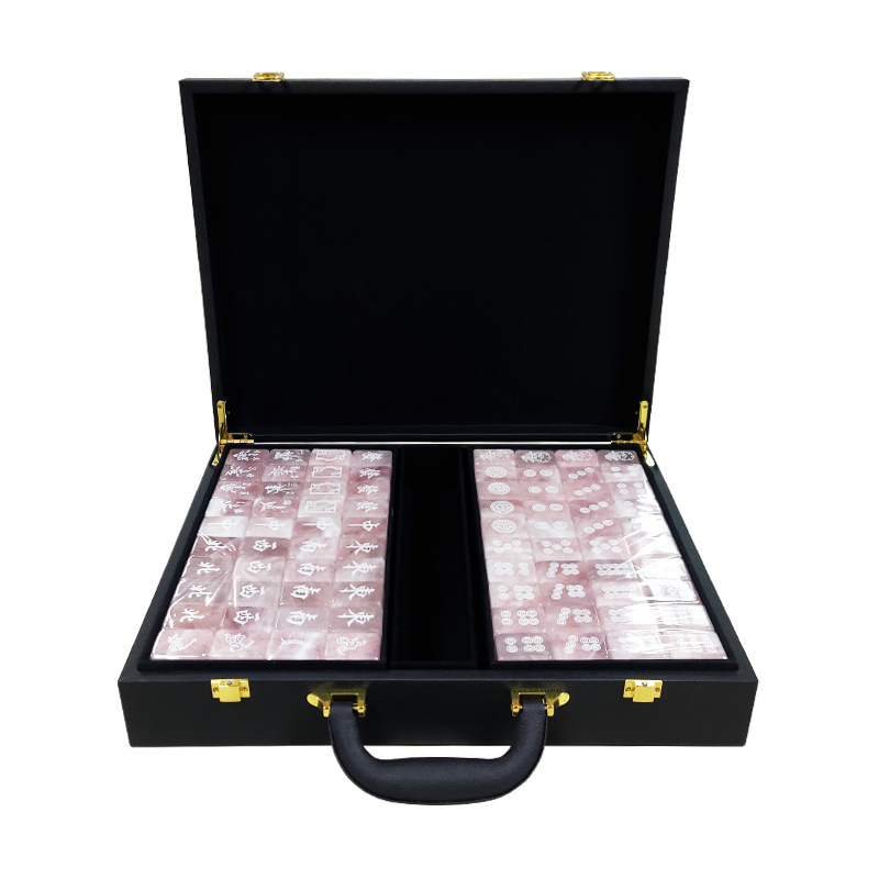 custom High-end price special stone-cut jade mahjong tiles for collection gifts