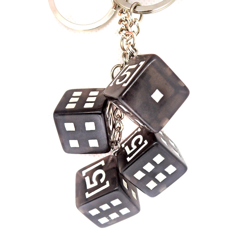 OEM Creative Key Holder twice Dice Keychain custom Novelty Key Ring for Handbag Bag Backpack Purse Charm