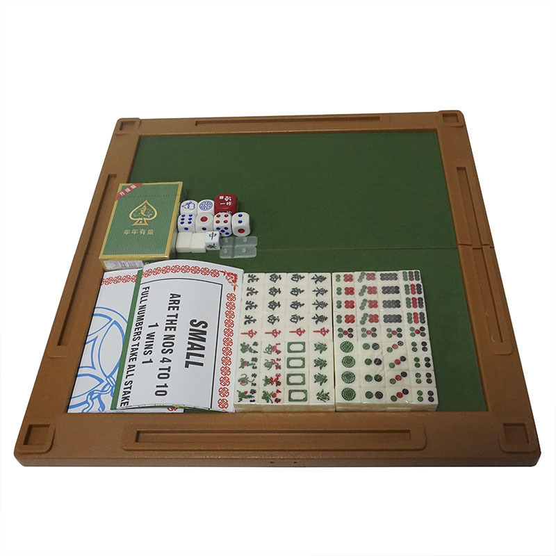 mini real mah jongg 144 Tile  18x13x8mm mahjong Game Set Portable with Foldable Gaming Chinese Mahjong Table Game