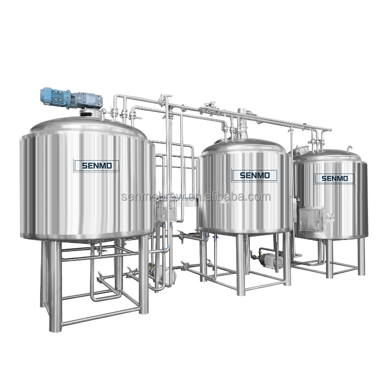 Stainless steel microbrewery plant with beer dispensing equipment beer kegs and freezer