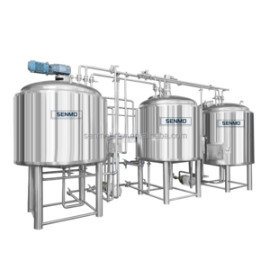 Stainless steel microbrewery plant with beer dispensing equipment beer kegs and freezer