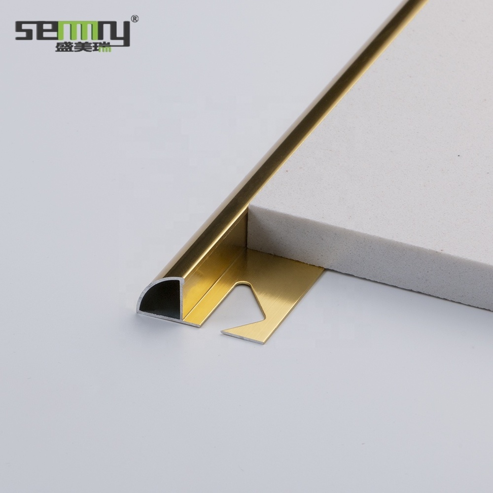 Customized Shape Stainless Steel Aluminum Curved Shaped Tile Edging Tile Trim Stainless Steel