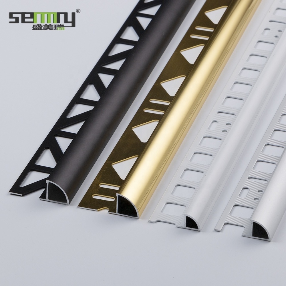 Customized Shape Stainless Steel Aluminum Curved Shaped Tile Edging Tile Trim Stainless Steel