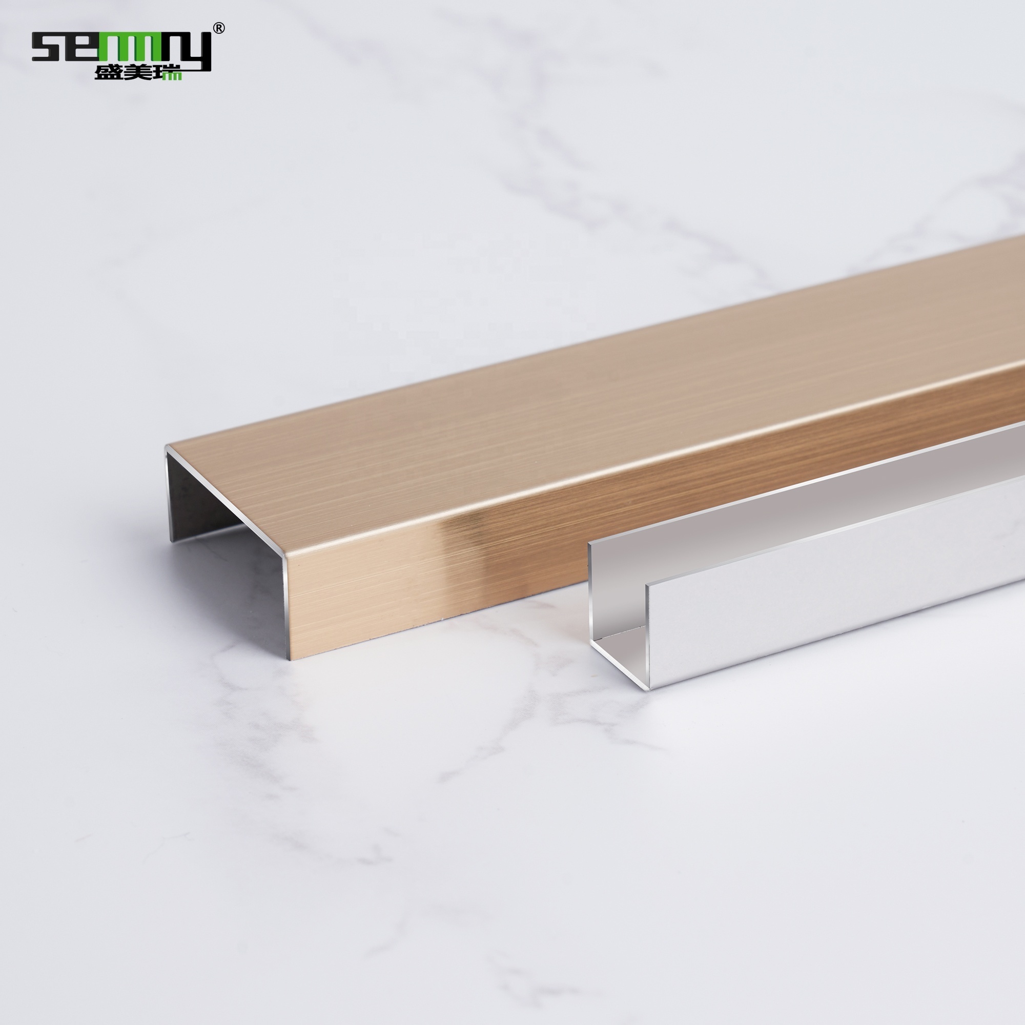 Stainless Steel U Shape 304 Mm Mirror Polish Gold Plated T Shape Tile Edge Trim