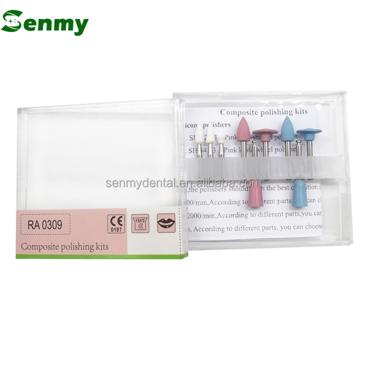 N831A Cheap RA0309 Denture Porcelain Composite Polishing Kit Dental with 9 Burs Included