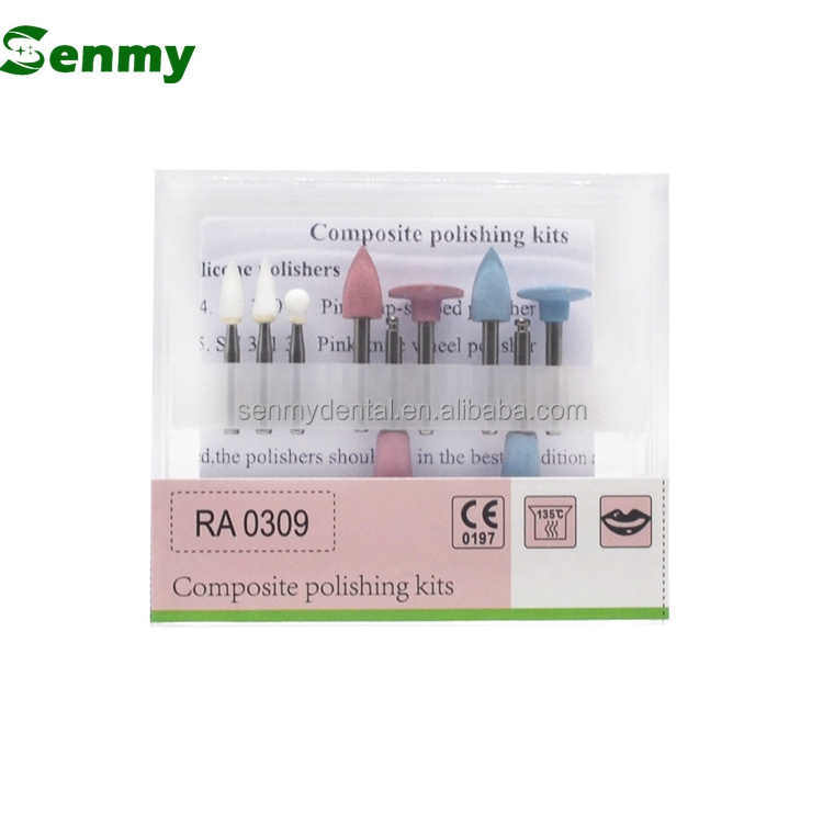 N831A Cheap RA0309 Denture Porcelain Composite Polishing Kit Dental with 9 Burs Included