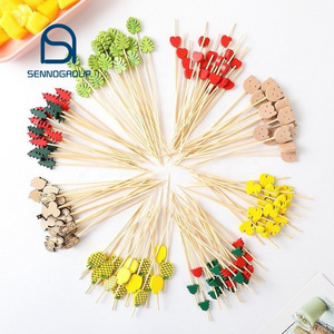 Various Types Custom Decorating Party Cocktail Pick Flag Umbrella Toothpicks Bamboo Fruit picks Cocktail Skewers kids food pick