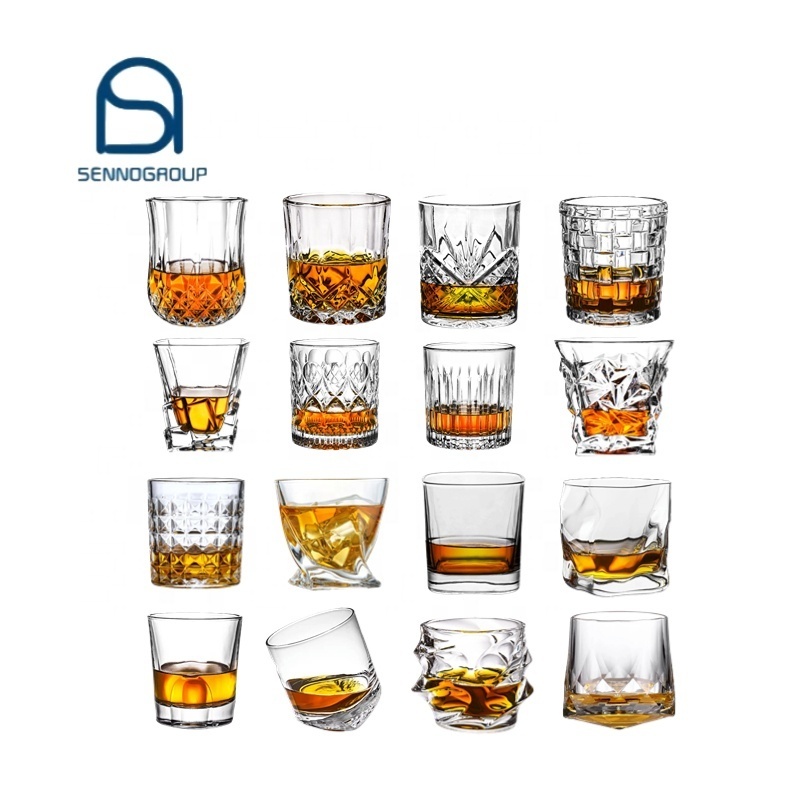 Wholesale Hot Selling Crystal Whiskey Glass Diamond Whiskey Glasses Whisky Rock Glass Whisky Glass For Party Bar