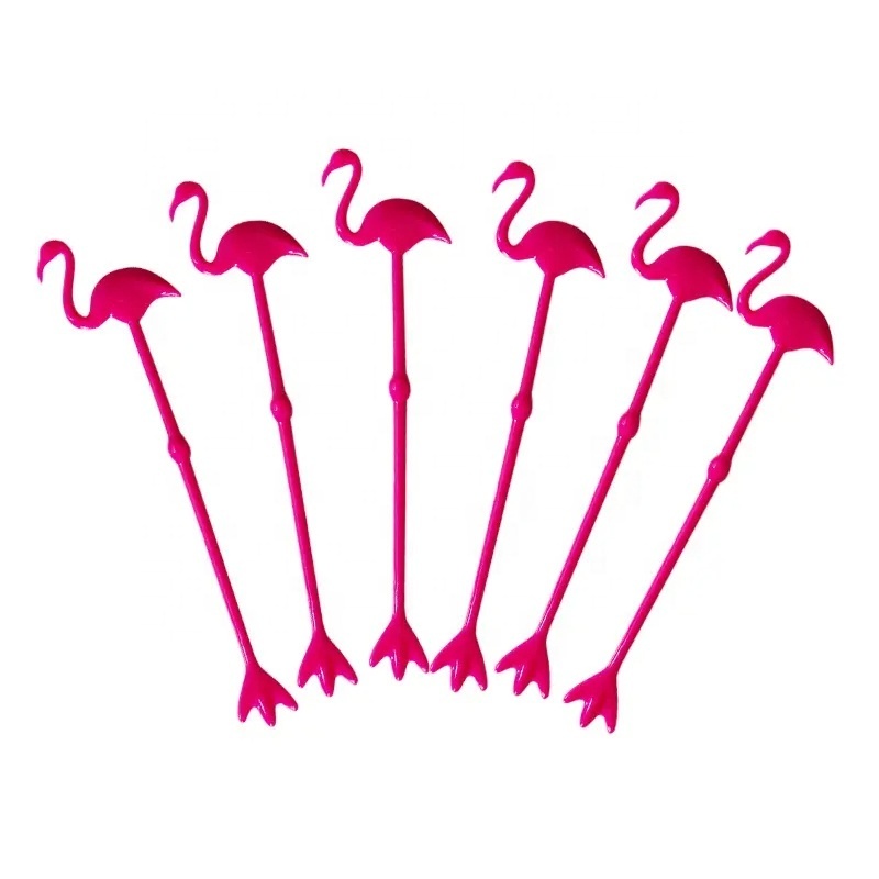 Custom Coffee Stirrer Sticks Plastic Coffee Cocktail Flamingo Drink Stirrers Plastic Swizzle Sticks