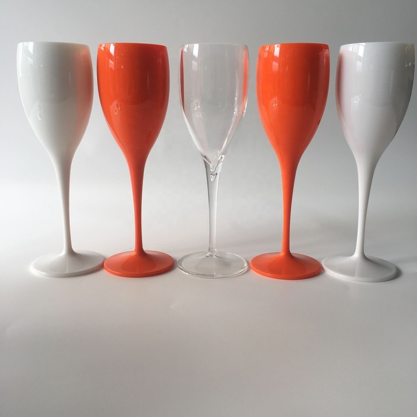 Wholesale Champagne Drinking Glasses Goblet black golden Wine glass Custom plastic red wine glasses Colored Wine Flutes Glasses