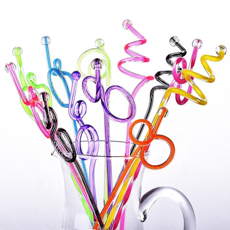 Colorful 10 Pcs Clear Beverage Stirrers Cocktail Drink Stirrers Plastic Buffet Sticks For Fruits Cocktail Bars Cafes Restaurants