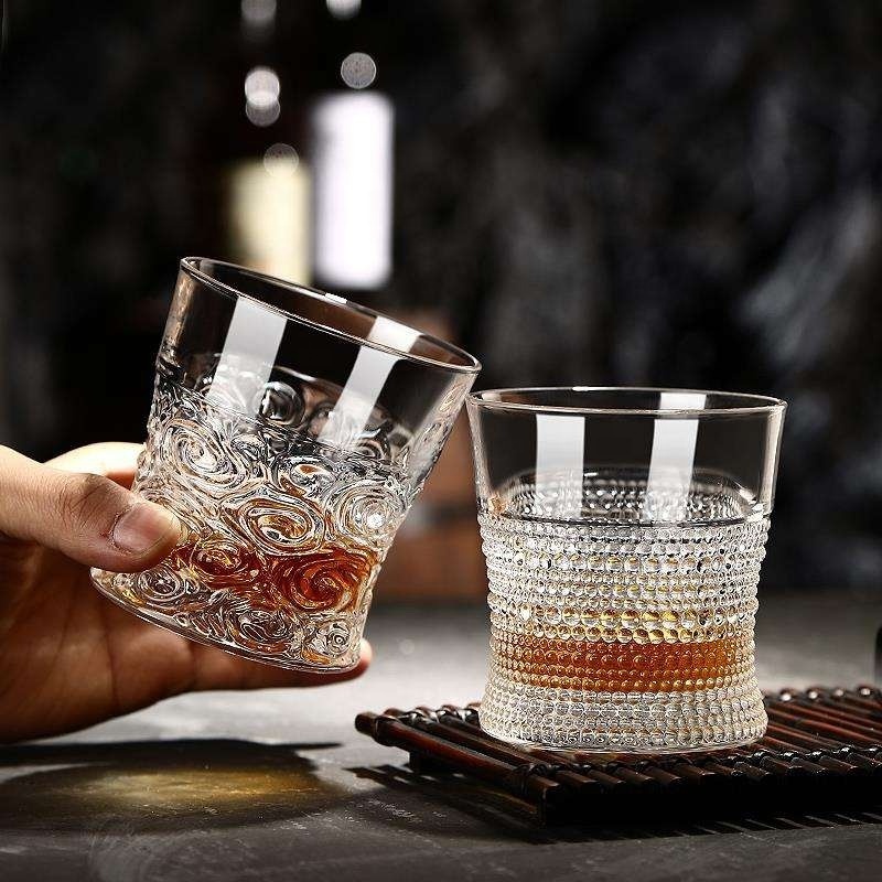 Wholesale Hot Selling Crystal Whiskey Glass Diamond Whiskey Glasses Whisky Rock Glass Whisky Glass For Party Bar