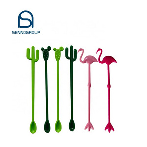 Custom Coffee Stirrer Sticks Plastic Coffee Cocktail Flamingo Drink Stirrers Plastic Swizzle Sticks